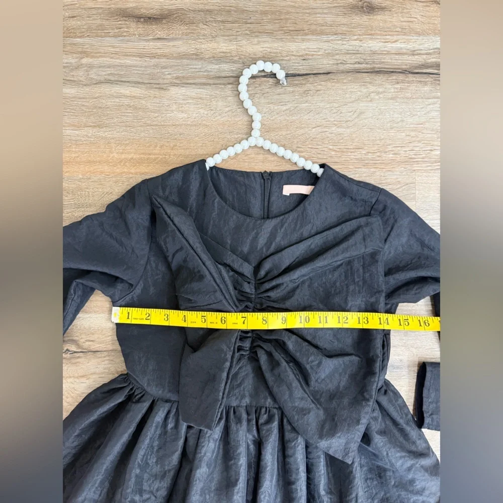 MummyMoon Kids Girls' Crew Neck Knee-Length with Bow Dress Size 10